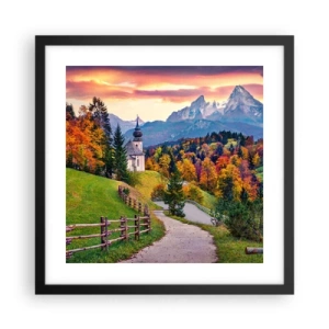 Affiche dans un cadre noir - Poster - Paysage comme peind - 40x40 cm