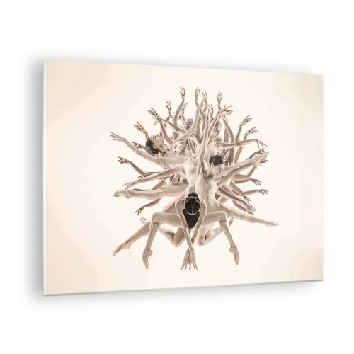 Impression sur verre - Image sur verre - Une composition de danseurs dans un arrangement dynamique artistique - 70x50cm - S'épanouir en danse - Décoration murale moderne pour le salon et la chambre ARTTOR