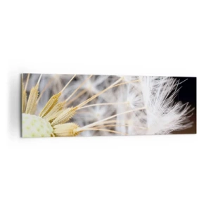 Impression sur toile - Image sur toile - Photographie macro d'un pissenlit aux graines délicates - 160x50cm - Juste avant le départ - Décoration murale moderne pour le salon et la chambre ARTTOR