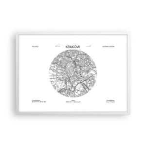 Affiche dans un cadre blanc - Poster - Anatomie de Cracovie - 70x50 cm