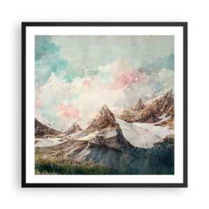 Affiche dans un cadre noir - Poster - Lames de roche - 60x60 cm