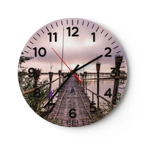Horloge murale - Pendule murale - Le silence et le calme d'Asie - 30x30 cm