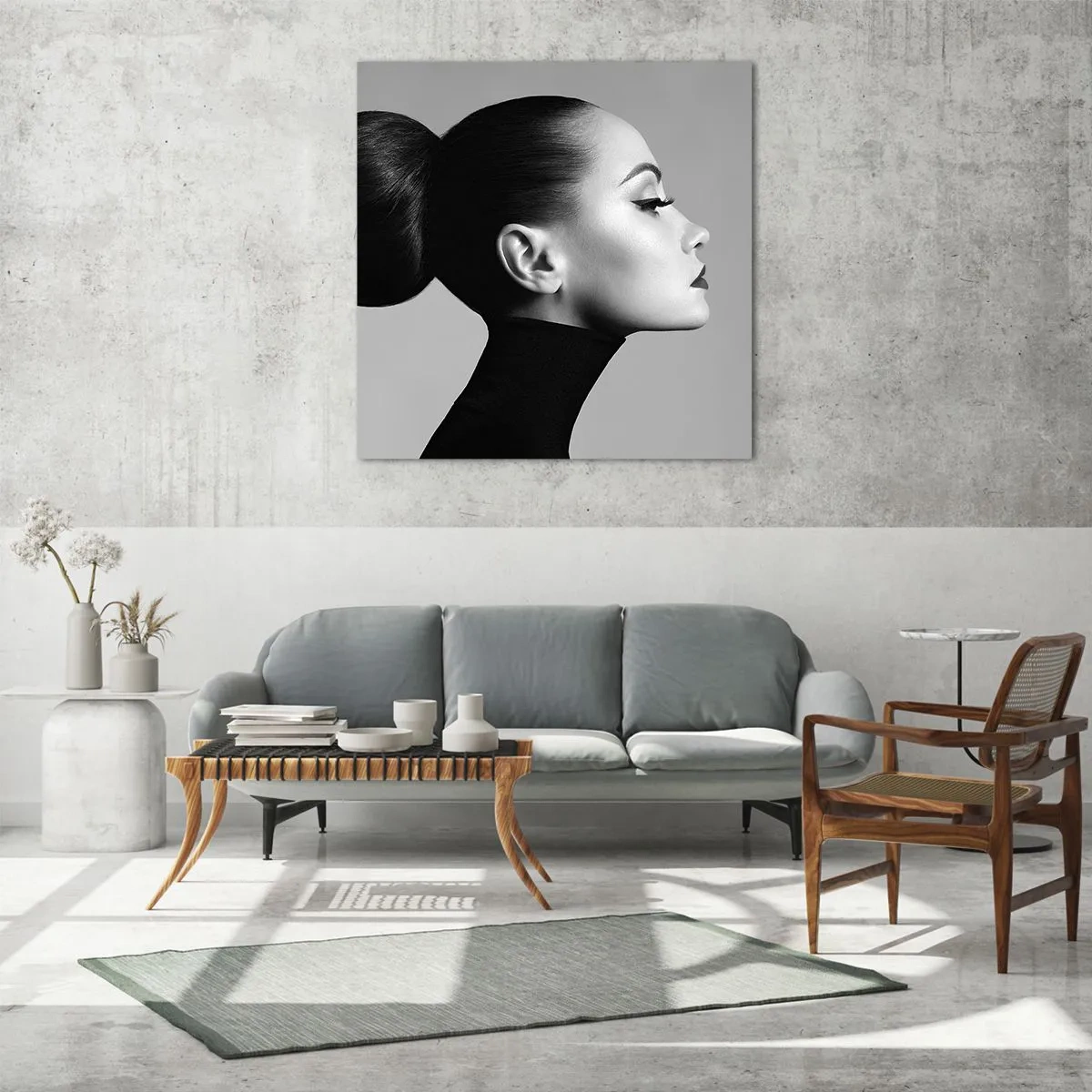 Impression sur verre - Image sur verre - Néfertiti moderne - 70x70 cm