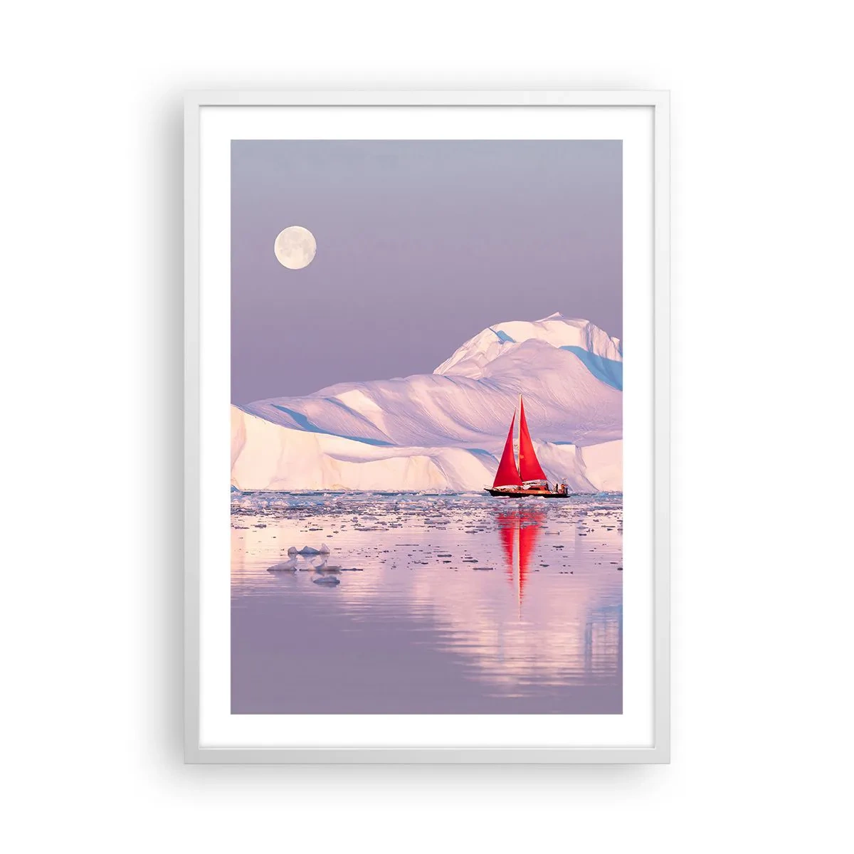 Affiche dans un cadre blanc - Poster - La chaleur de la voile, le froid de la glace - 50x70 cm