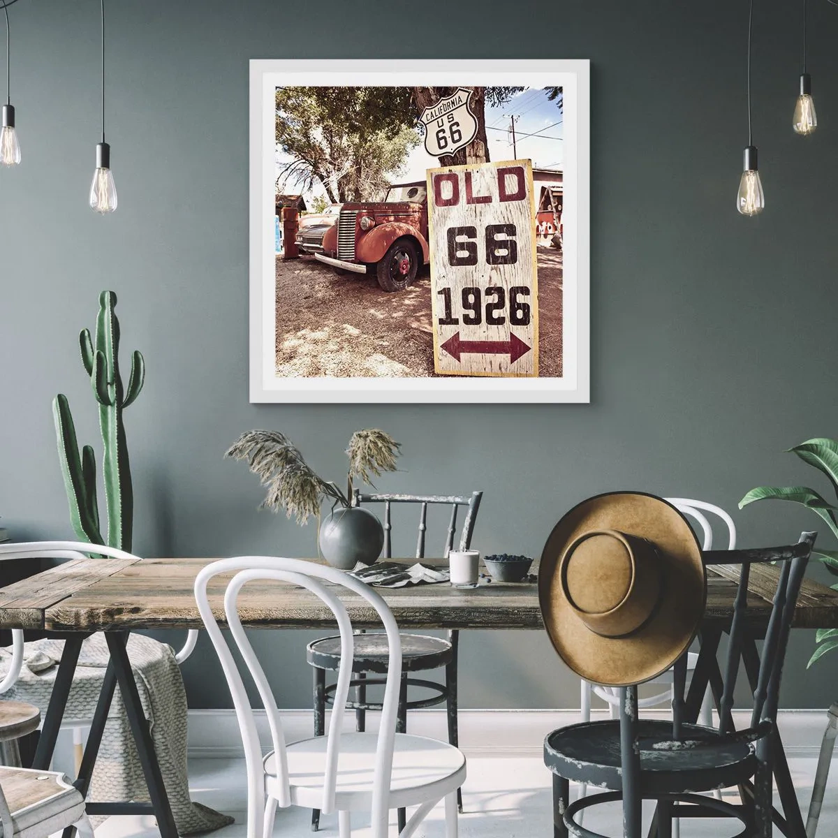 Affiche dans un cadre blanc - Poster - La légende de la province américaine - 50x50 cm