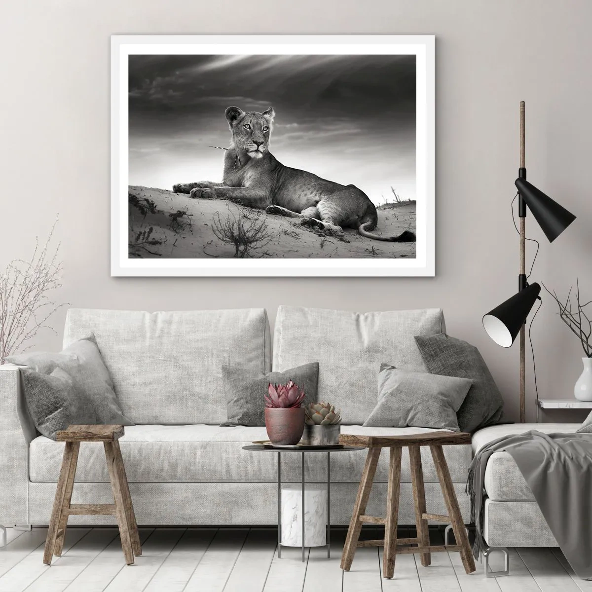 Affiche dans un cadre blanc - Poster - La reine du désert reste - 91x61 cm