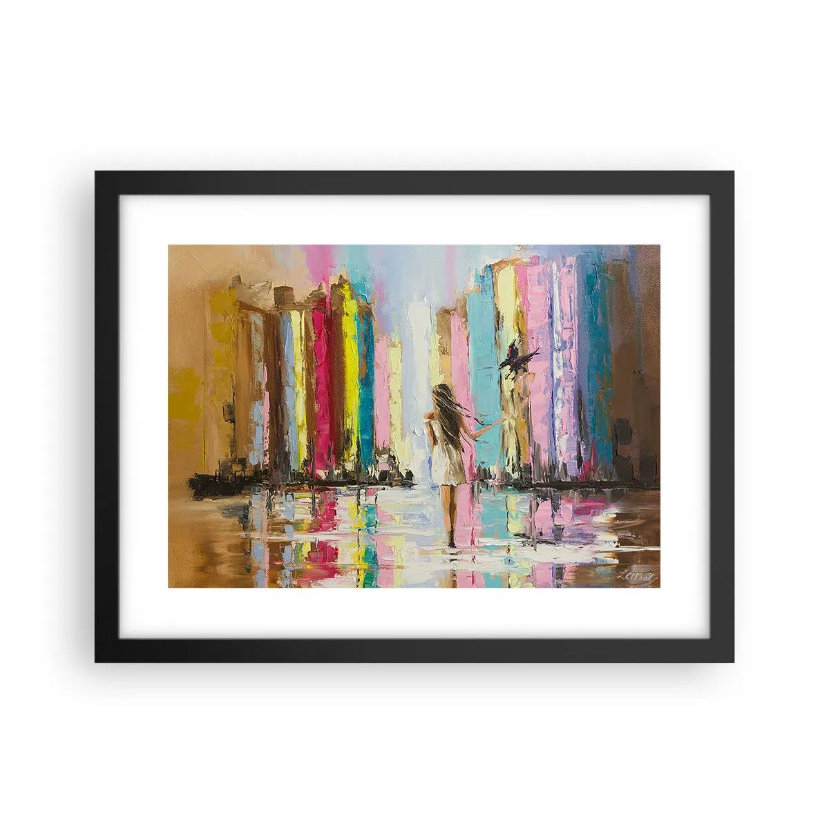 Affiche dans un cadre noir - Poster - Viens avec moi - 40x30 cm