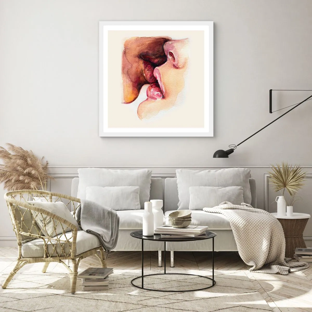 Affiche dans un cadre blanc - Poster - Comme le jour et la nuit, la terre et le ciel - 60x60 cm