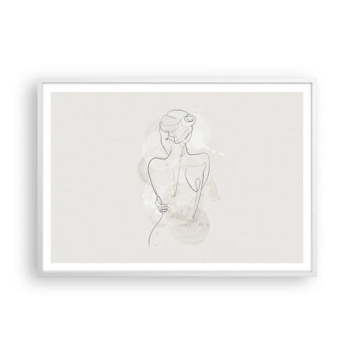 Affiche dans un cadre blanc - Poster - Comme un instrument sensible - 100x70 cm