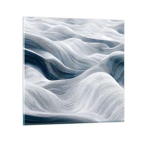 Impression sur verre - Image sur verre - Vagues blanches et bleues - 30x30 cm