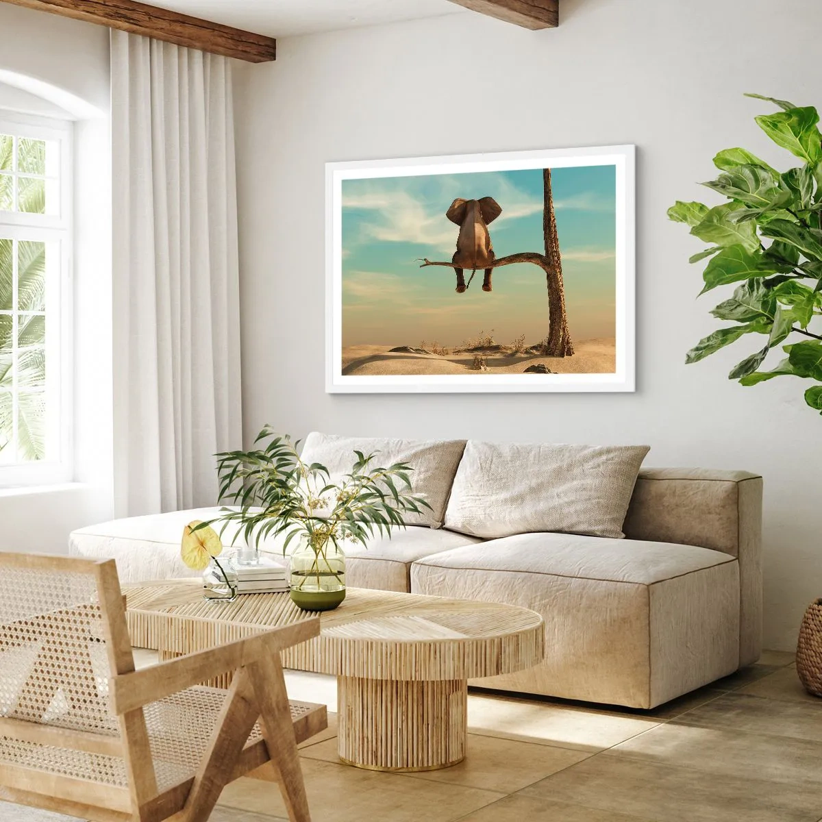 Affiche dans un cadre blanc - Poster - Nouveau point de vue - 50x40 cm