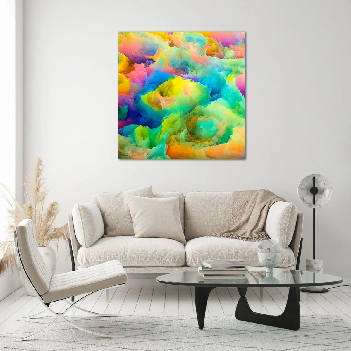 Impression sur verre - Image sur verre - Plumule arc-en-ciel - 40x40 cm