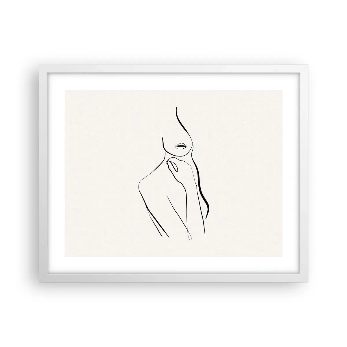 Affiche dans un cadre blanc - Poster - Vague de mélancolie - 50x40 cm