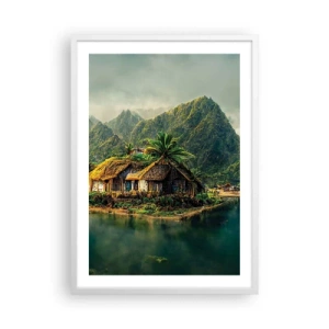 Affiche dans un cadre blanc - Poster - Paradis tropical - 50x70 cm