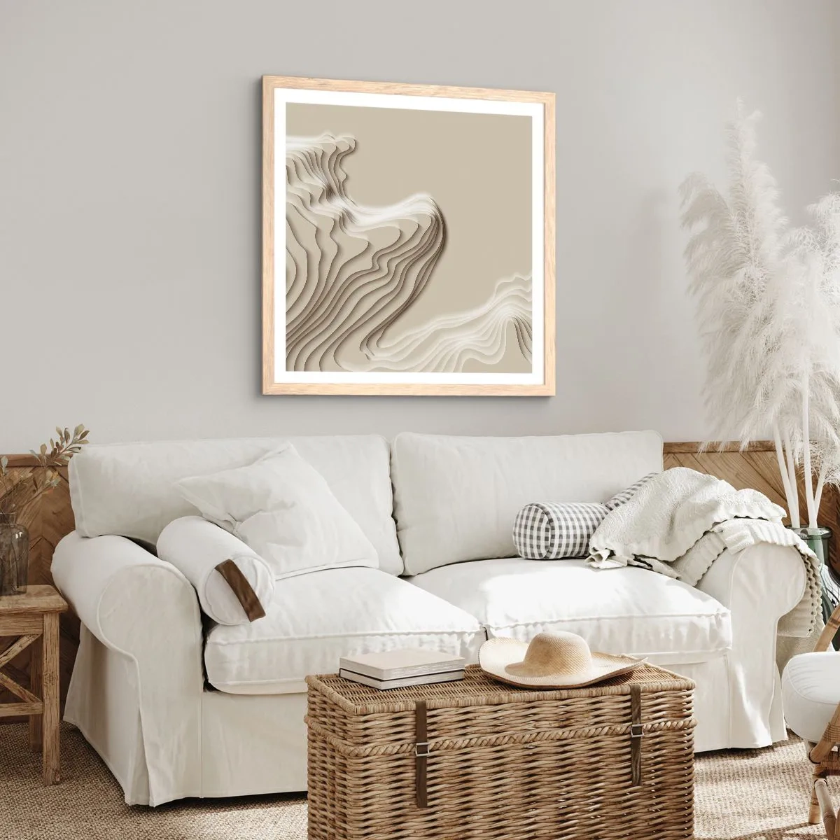 Affiche dans un chêne clair - Poster - Topographie artistique - 30x30 cm