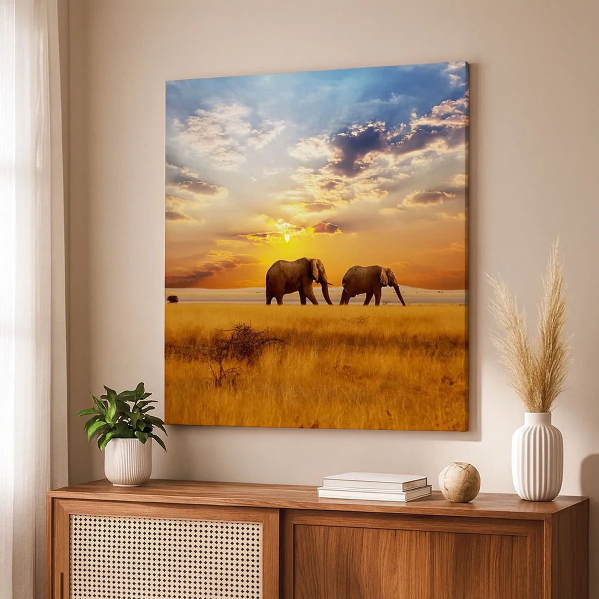 Impression sur toile - Image sur toile - Déambulation familliale - 30x30 cm