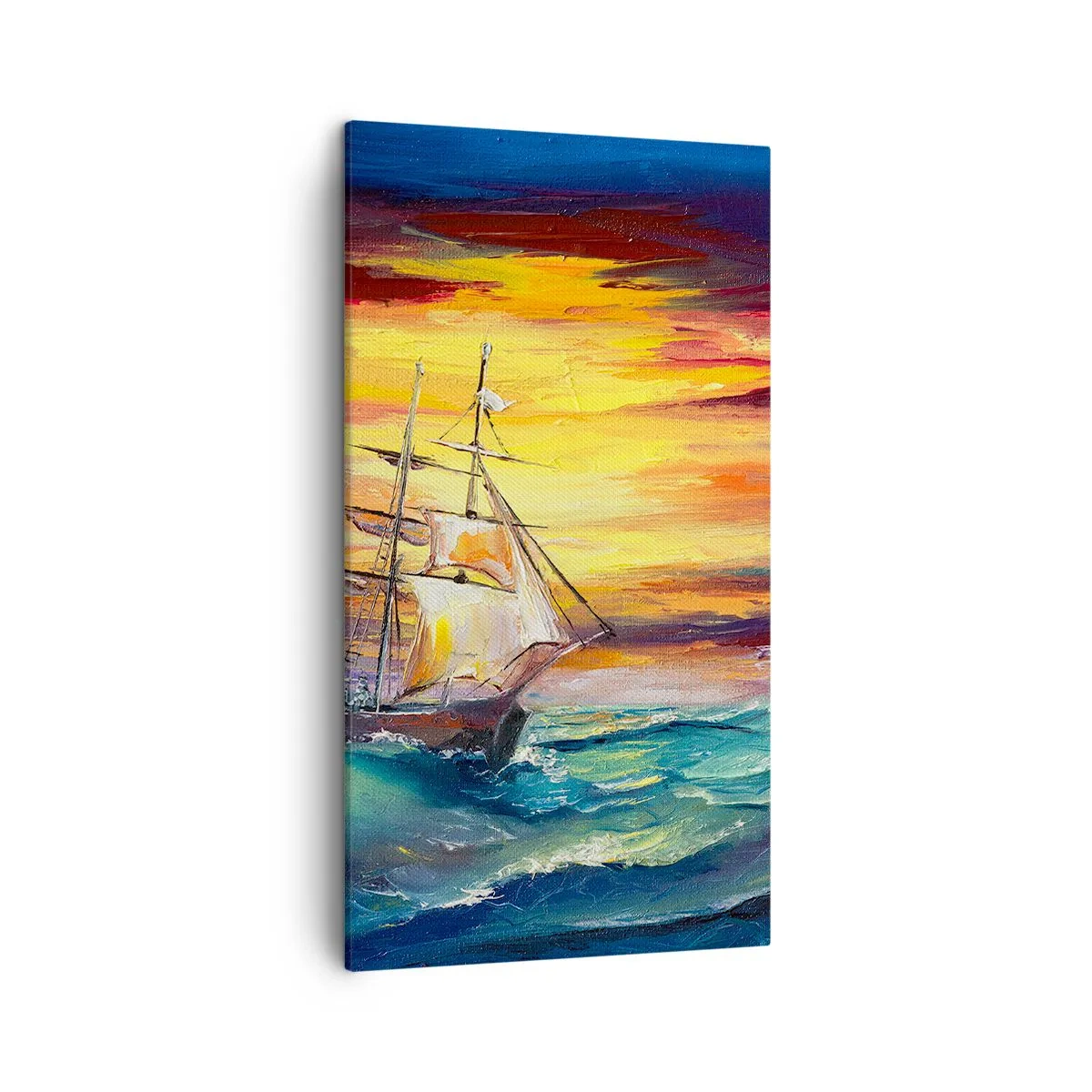 Impression sur toile - Image sur toile - Courageusement sous les vagues - 45x80 cm