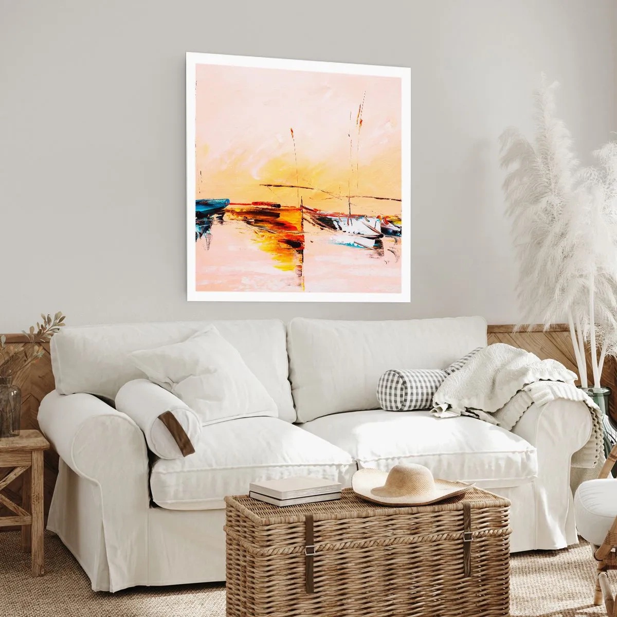 Affiche - Poster - Soirée à la marina - 50x50 cm