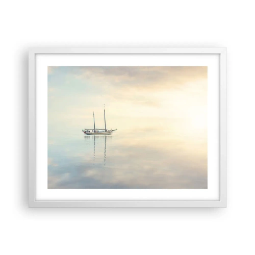 Affiche dans un cadre blanc - Poster - Dans une mer de silence - 50x40 cm
