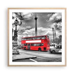 Affiche dans un chêne clair - Poster - La vraie circulation sanguine de la ville - 60x60 cm