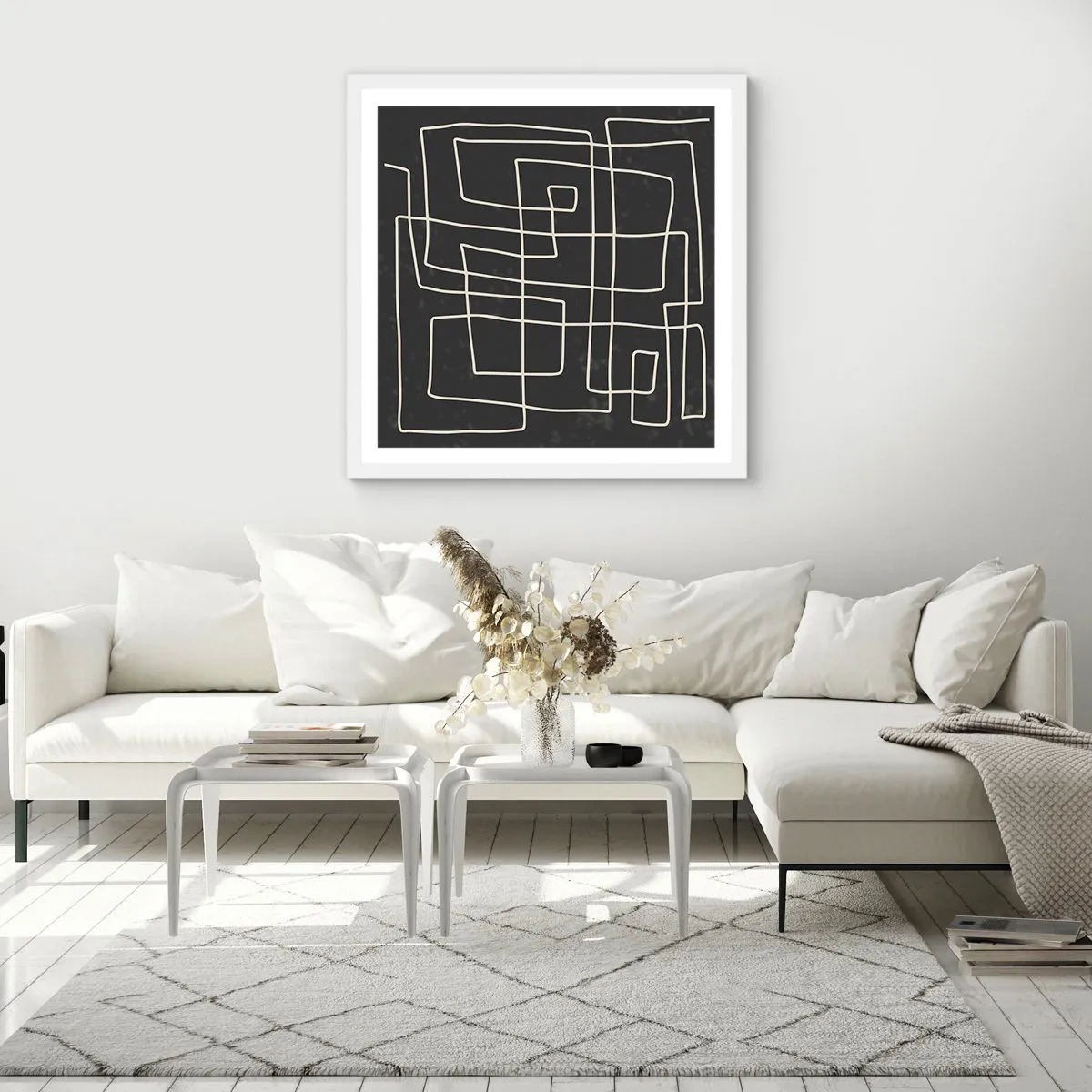 Affiche dans un cadre blanc - Poster - Pas aussi simple - 40x40 cm