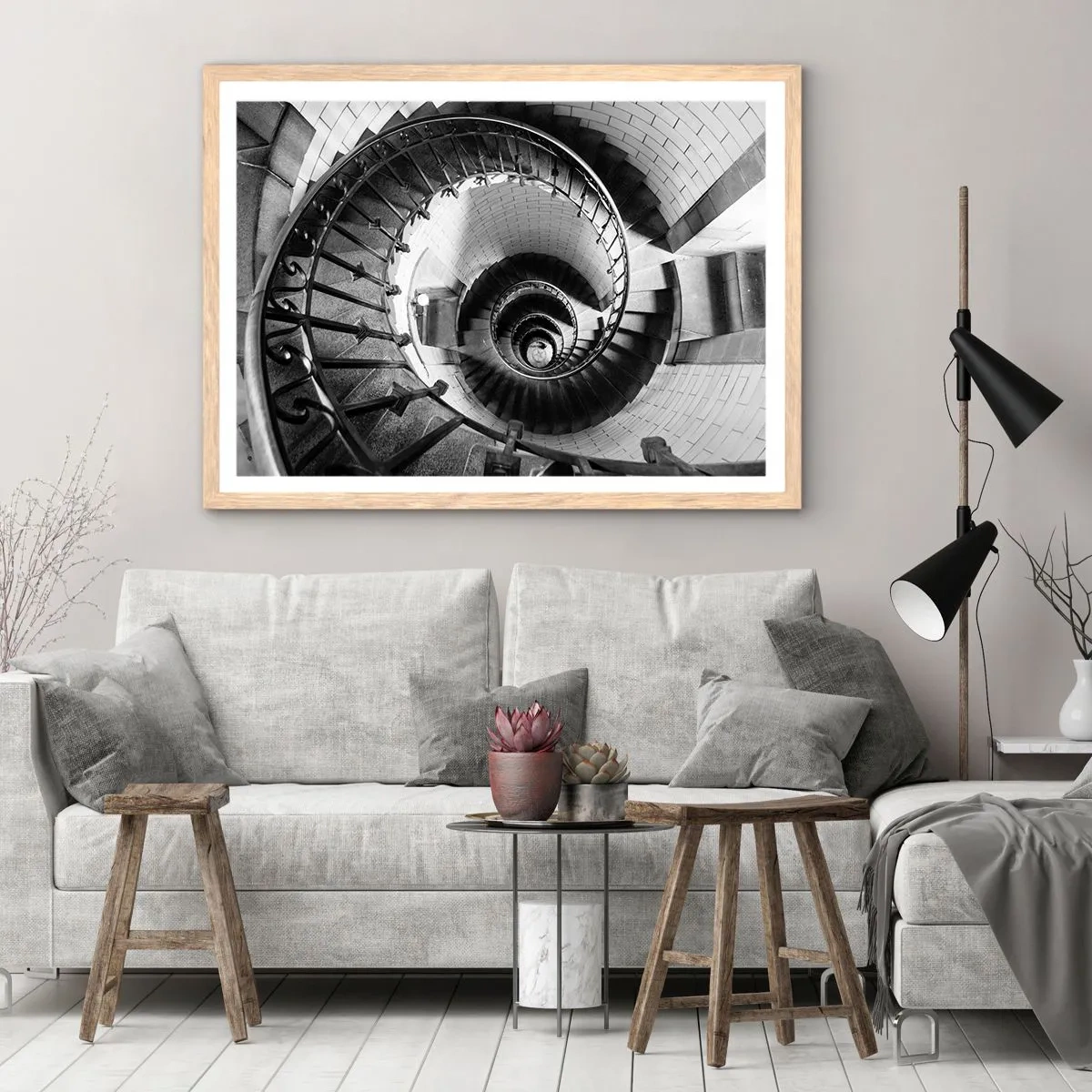 Affiche dans un chêne clair - Poster - De plus en plus haut - 70x50 cm