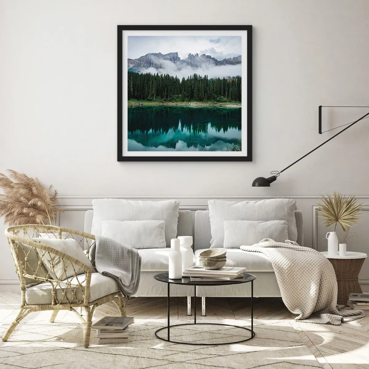 Affiche dans un cadre noir - Poster - Chut, chut, ne réveillons pas l'eau qui dort - 40x40 cm