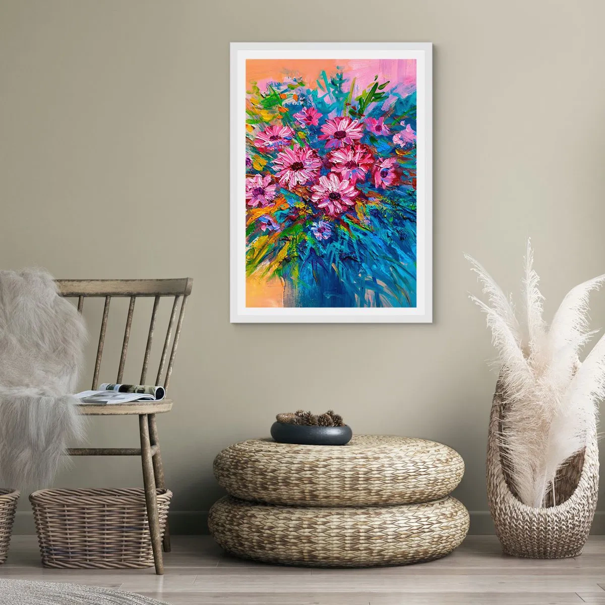 Affiche dans un cadre blanc - Poster - Énergie de la vie - 61x91 cm