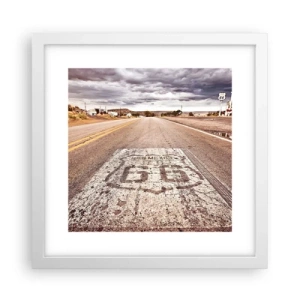 Affiche dans un cadre blanc - Poster - Mother Road - une légende américaine - 30x30 cm