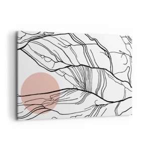 Impression sur toile - Image sur toile - Lignes minimalistes avec un accent géométrique - 120x80cm - Dans un réseau de brindilles - Décoration murale moderne pour le salon et la chambre ARTTOR