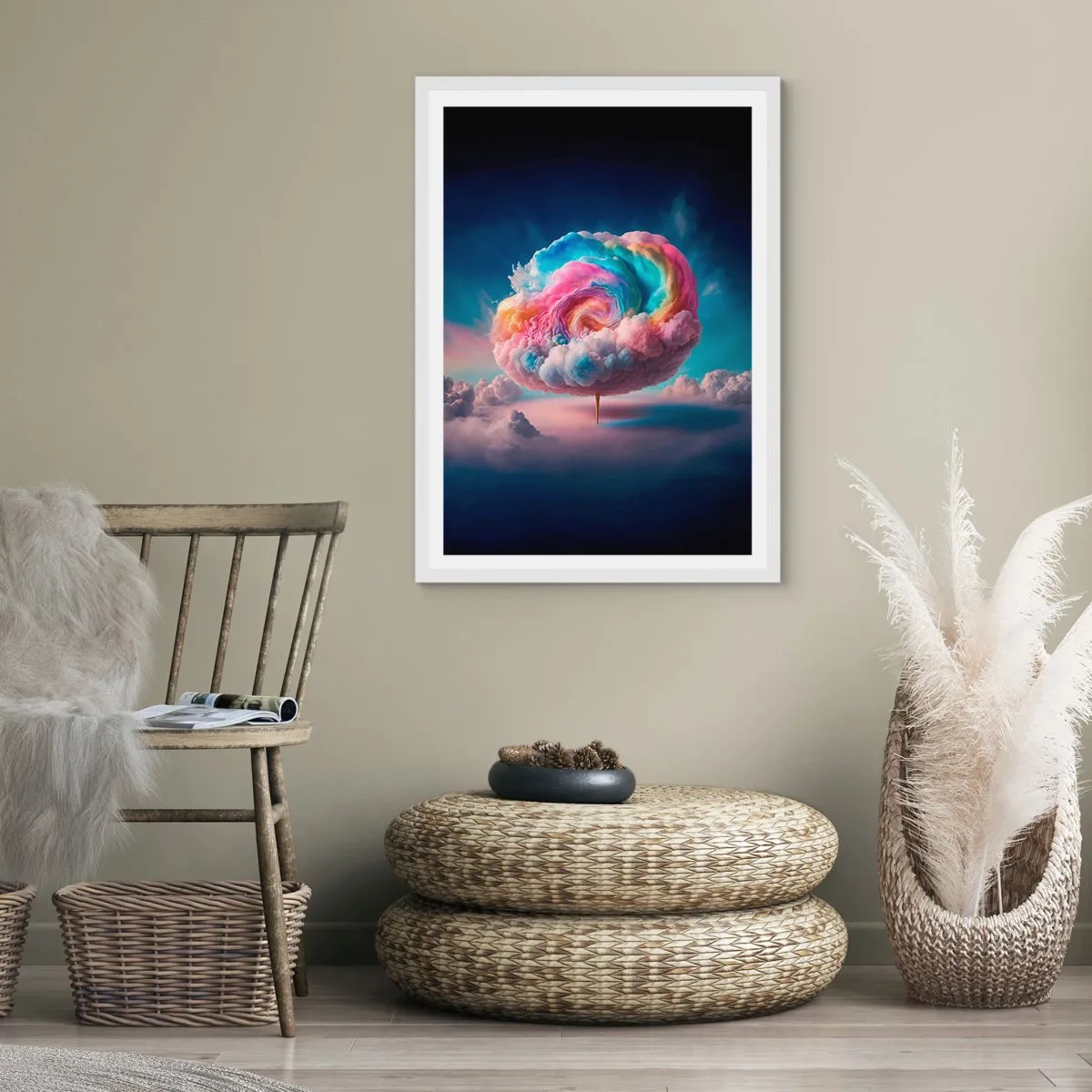 Affiche dans un cadre blanc - Poster - Le rêve d'un parc d'attractions - 70x100 cm