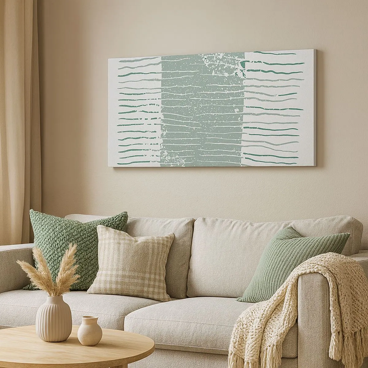 Impression sur toile - Image sur toile - Abstraction de la mer - 100x40 cm