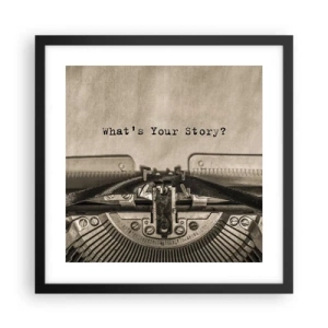 Affiche dans un cadre noir - Poster - Réponds-moi - 40x40 cm