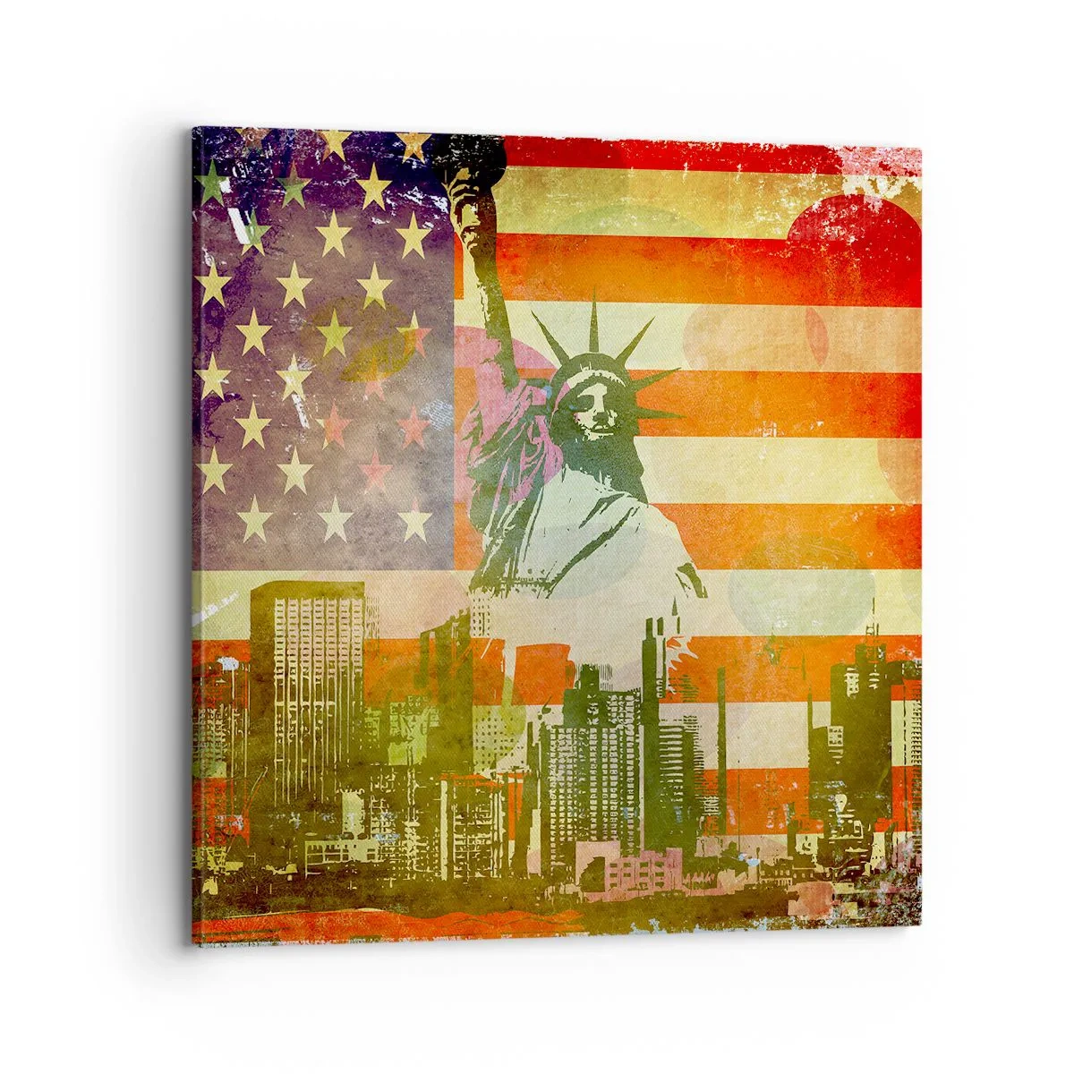 Impression sur toile - Image sur toile - Vive l'Amérique! - 70x70 cm