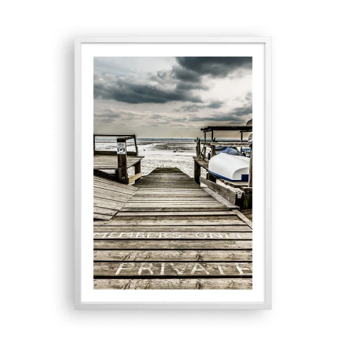 Affiche dans un cadre blanc - Poster - Plage de minuit - 50x70 cm