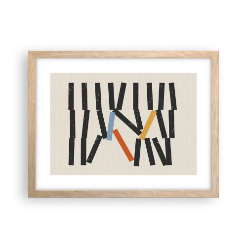 Affiche dans un chêne clair - Poster - Dominos – composition - 40x30 cm