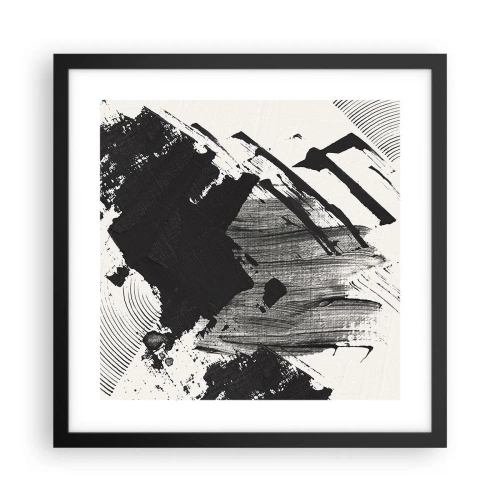 Affiche dans un cadre noir - Poster - Abstraction – expression du noir - 40x40 cm