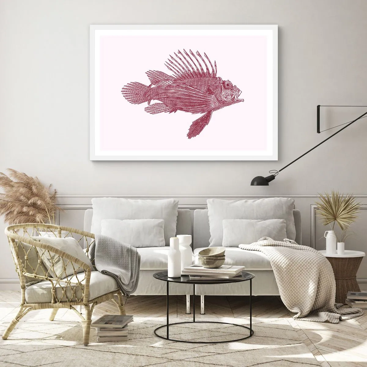Affiche dans un cadre blanc - Poster - Un habitant des eaux exotiques - 70x50 cm