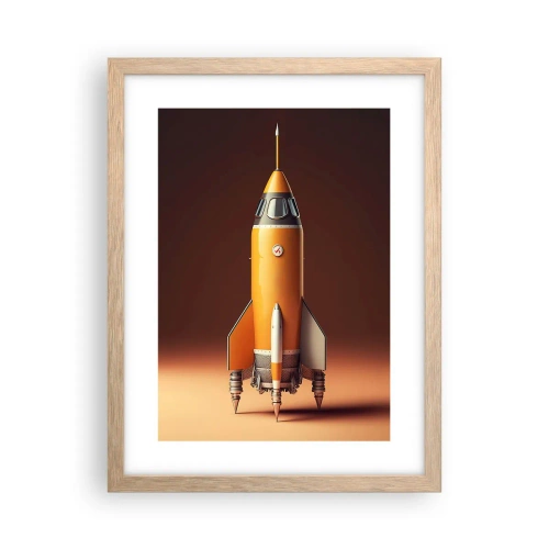 Affiche dans un chêne clair - Poster - Ça commence par un rêve - 30x40 cm