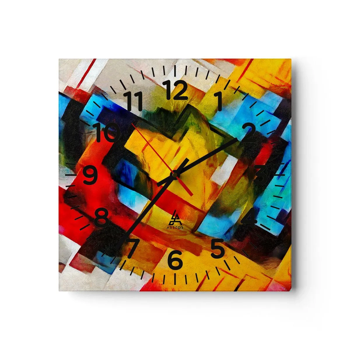Horloge murale - Pendule murale - Une superposition multicolore - 30x30 cm
