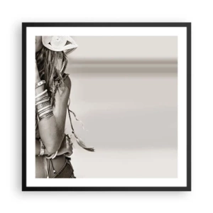 Affiche dans un cadre noir - Poster - Comment va la fille - 60x60 cm