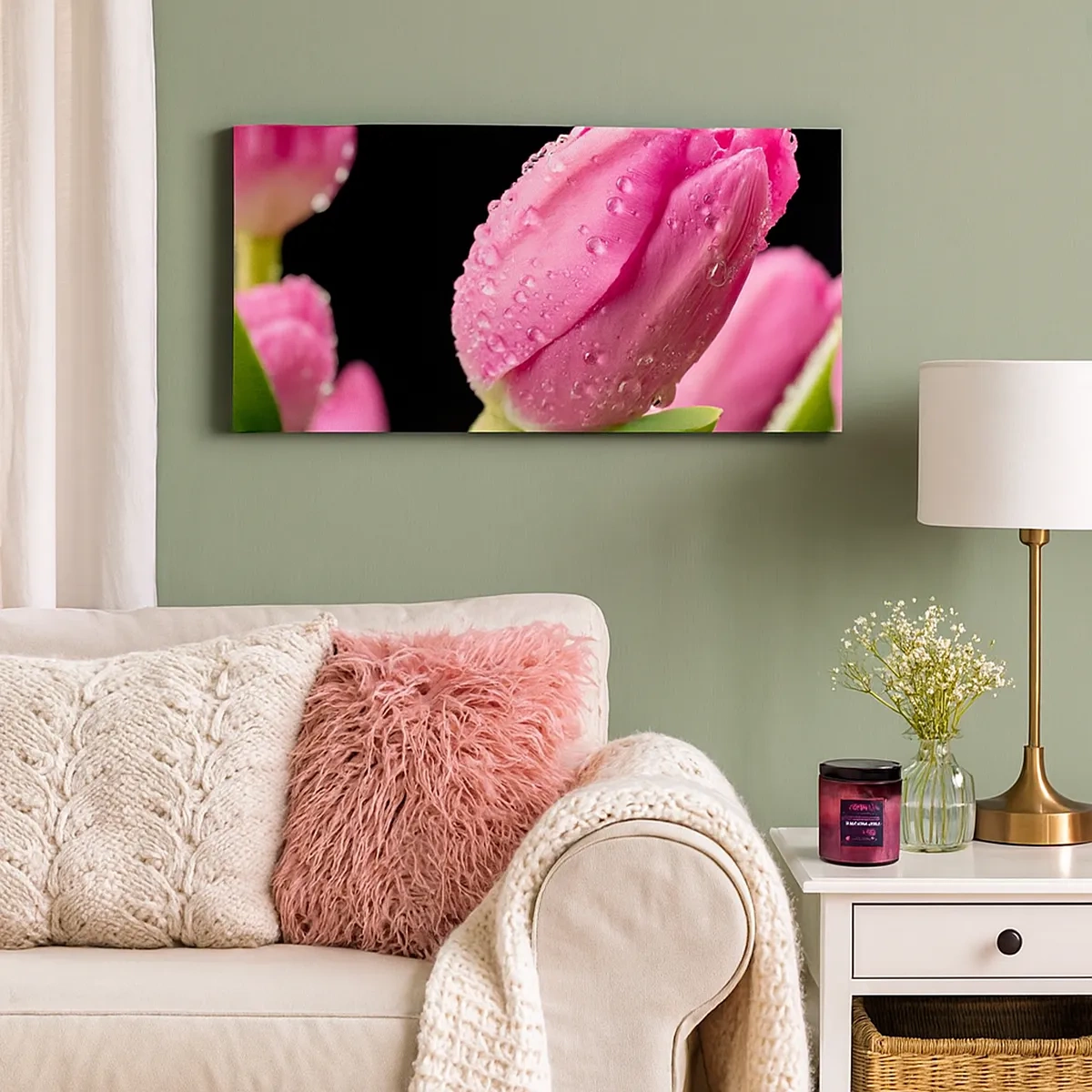 Impression sur toile - Image sur toile - Rêve de lilas dans la rosée - 30x30 cm