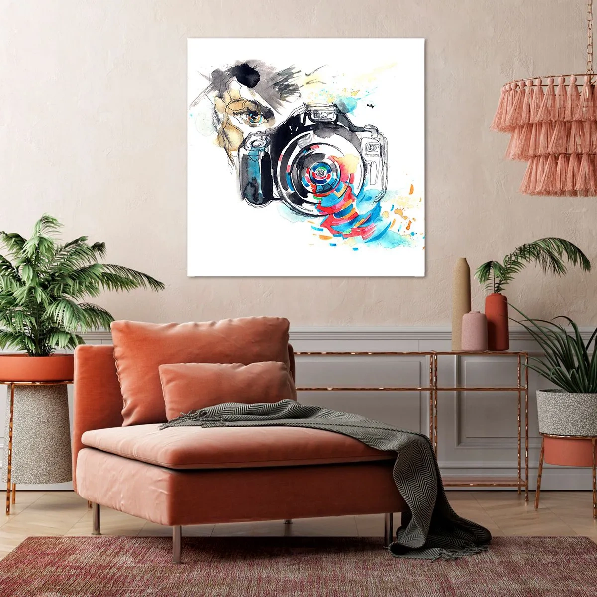 Impression sur toile - Image sur toile - Dans l'oeil de l'objectif - 60x60 cm