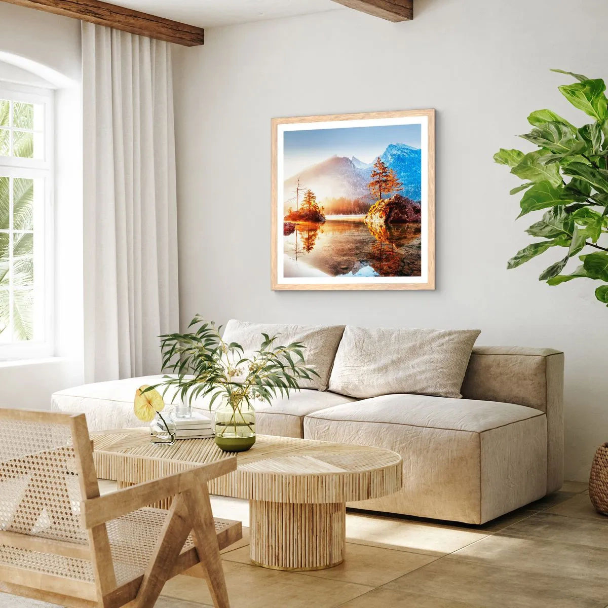 Affiche dans un chêne clair - Poster - La nature sous un nouveau jour - 30x30 cm