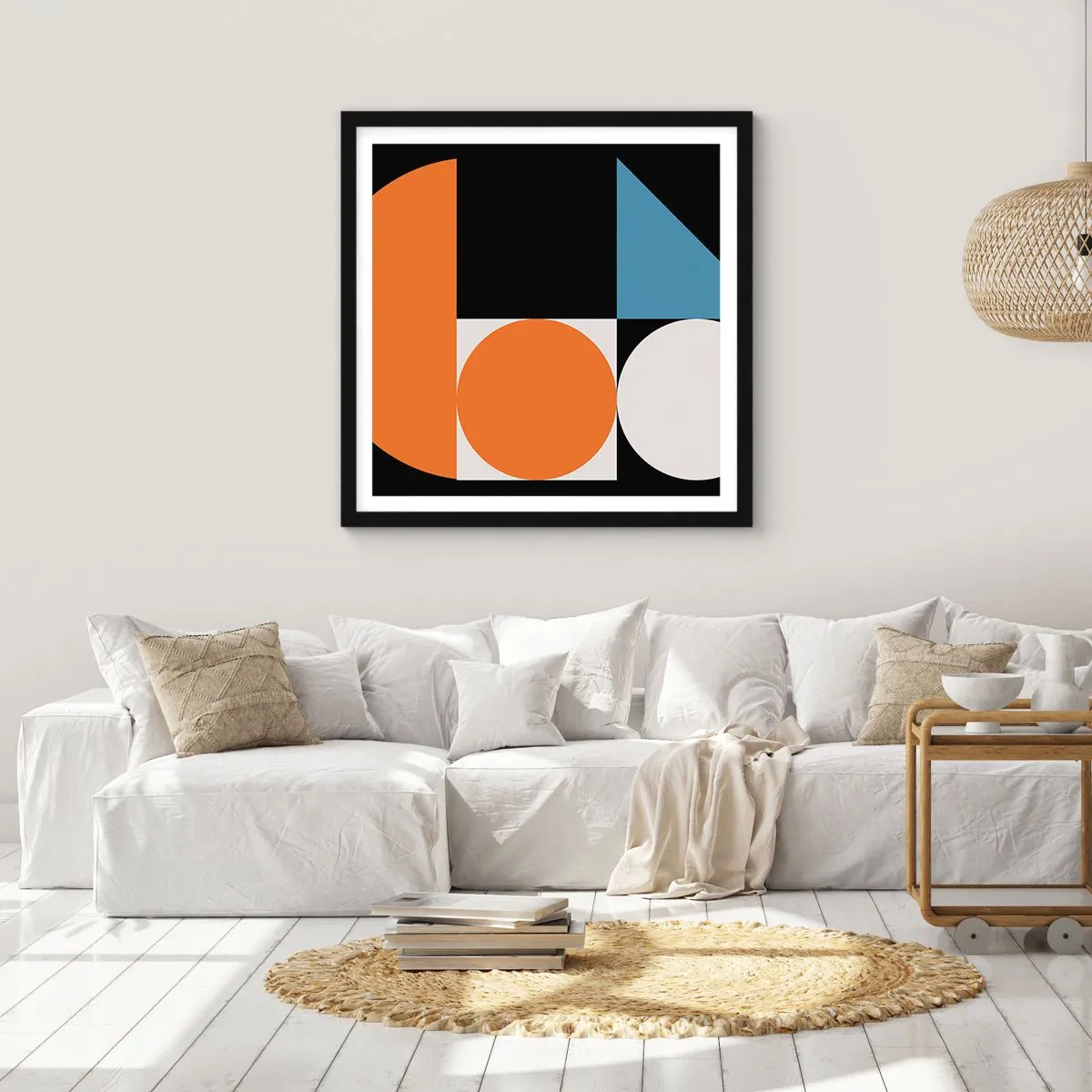 Affiche dans un cadre noir - Poster - Rangement de figures - 30x30 cm