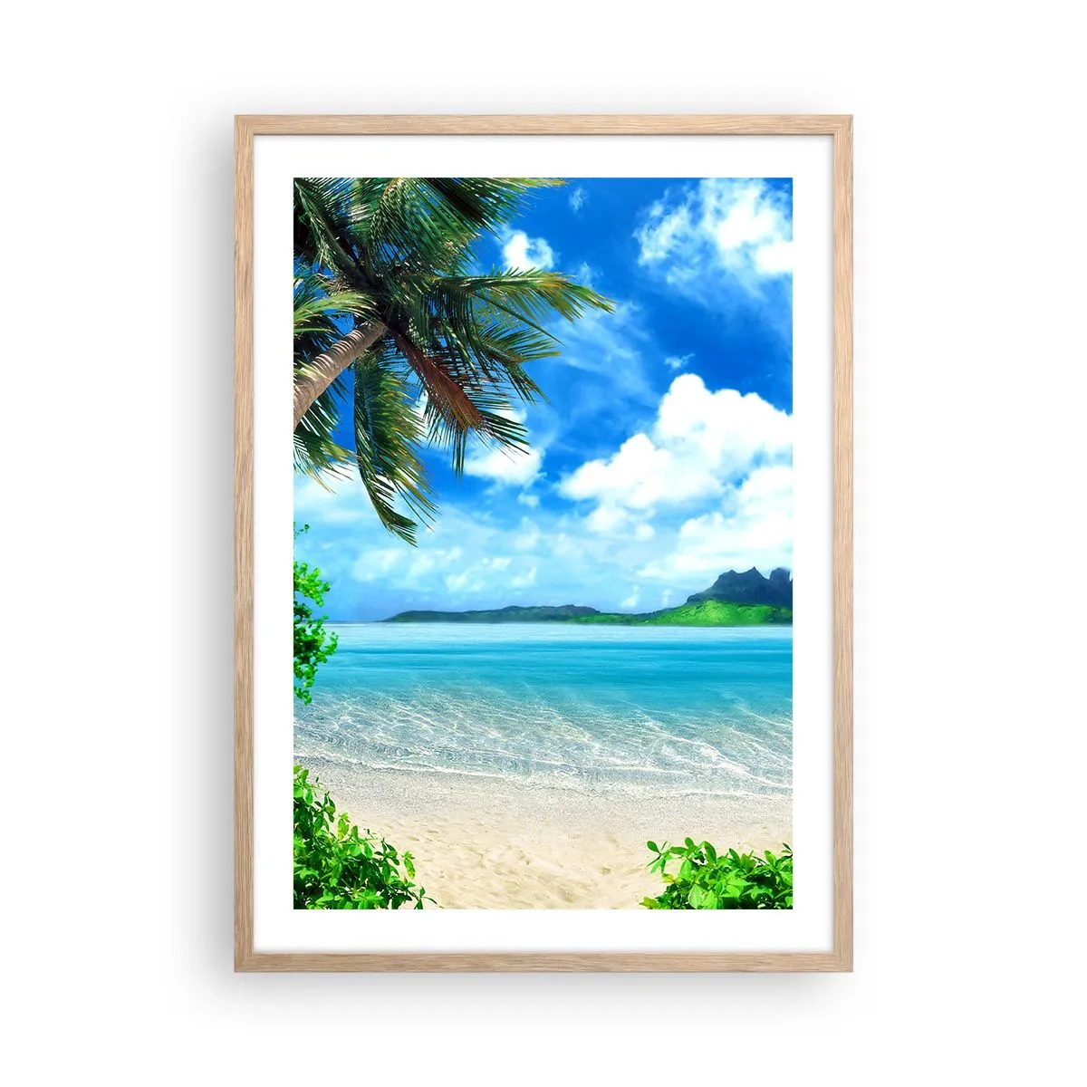 Affiche dans un chêne clair - Poster - L'azur des tropiques - 50x70 cm