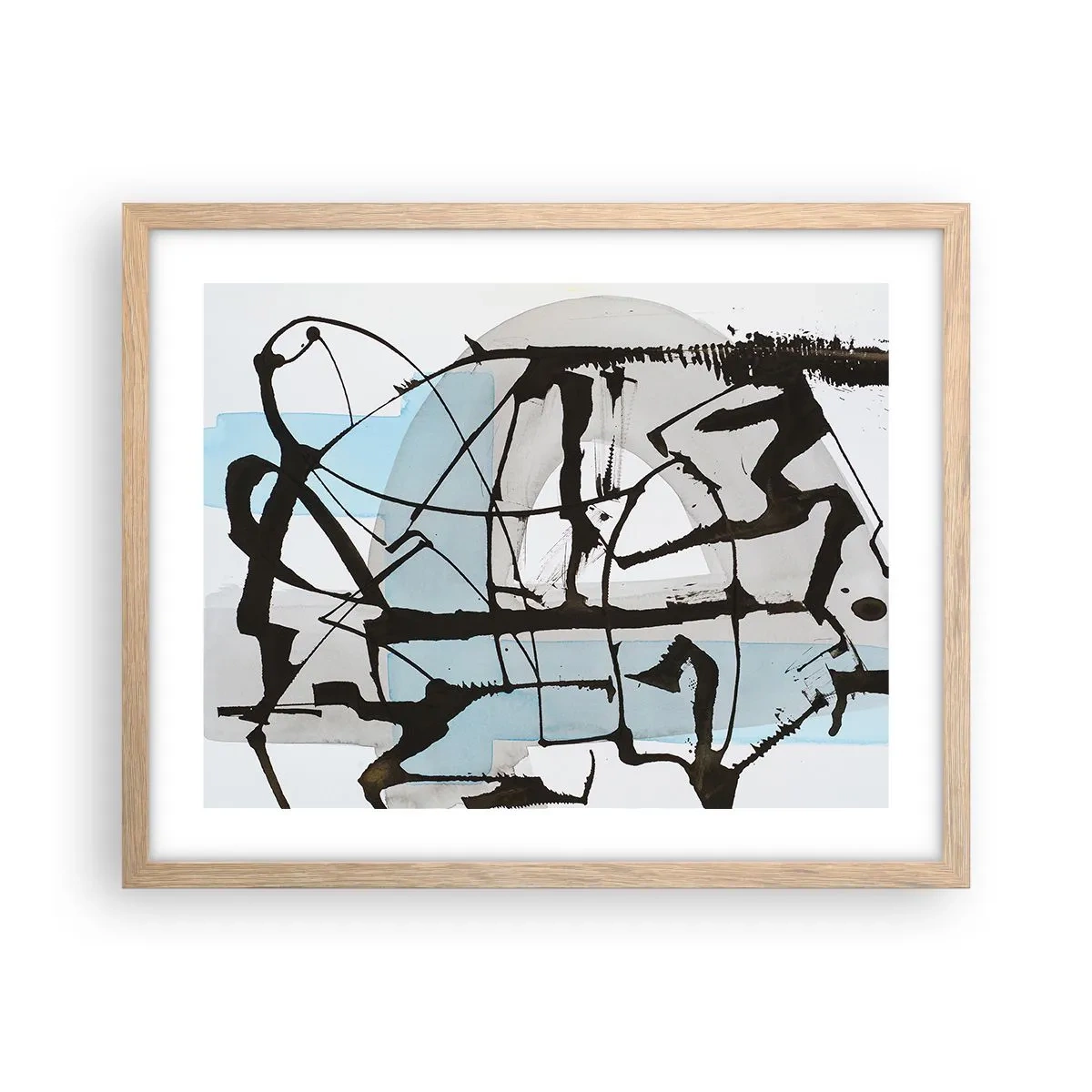 Affiche dans un chêne clair - Poster - Bleu malgré tout - 50x40 cm