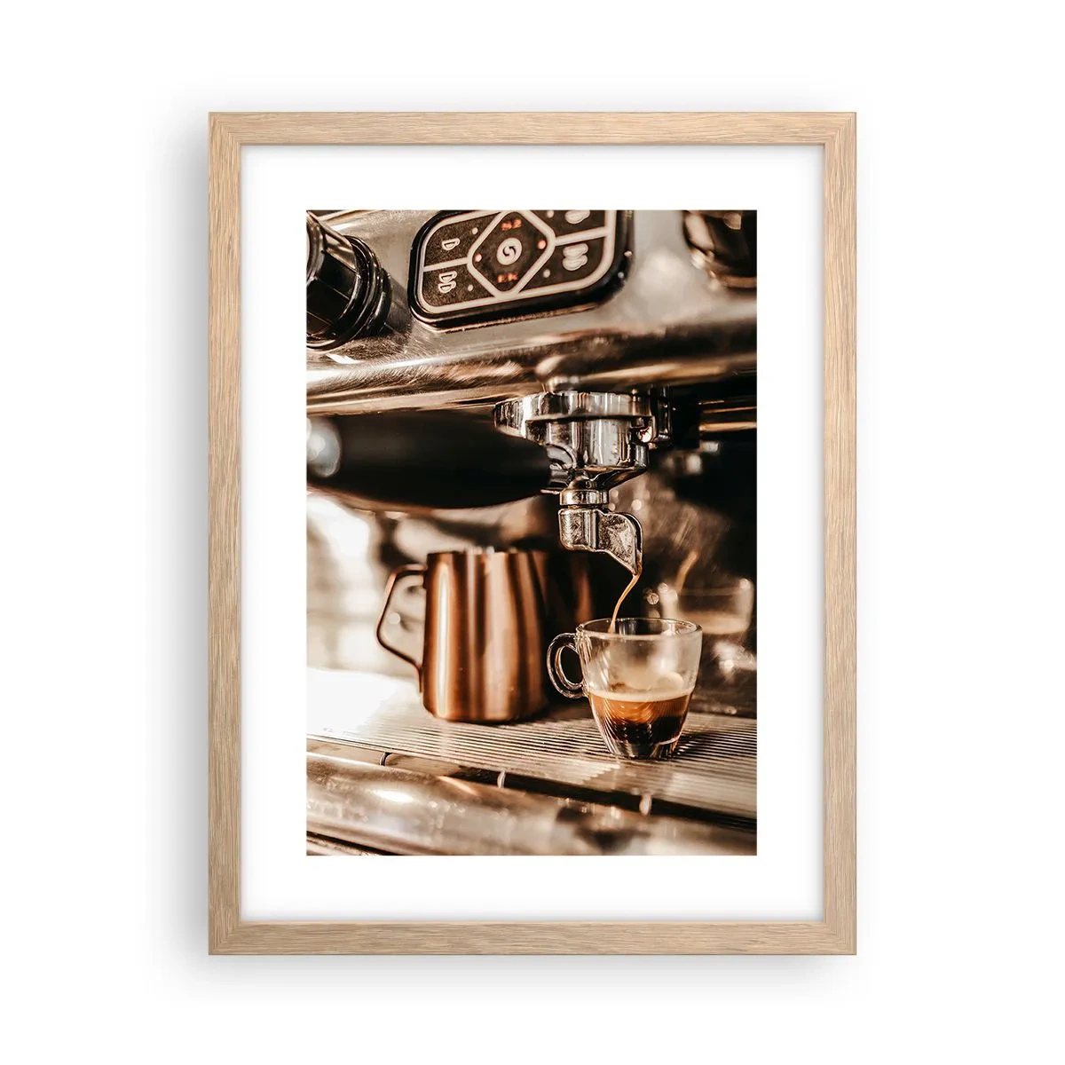 Affiche dans un chêne clair - Poster - Lueur de café - 30x40 cm