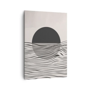 Impression sur toile - Image sur toile - Lignes abstraites et formes géométriques aux couleurs douces - 70x100cm - Demi composition - Décoration murale moderne pour le salon et la chambre ARTTOR