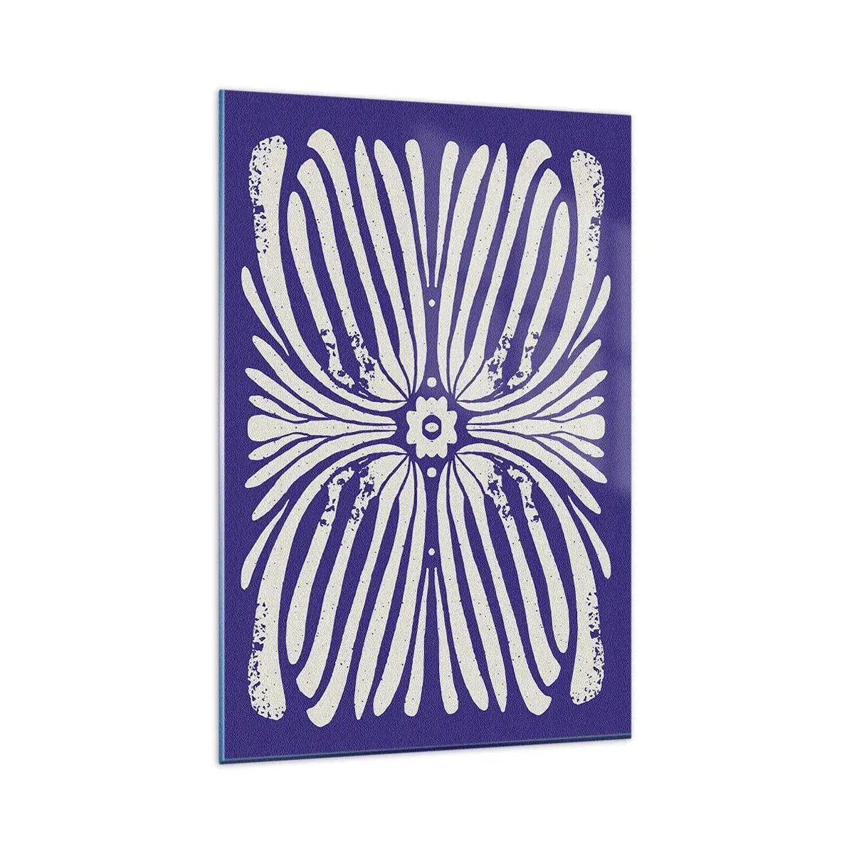 Impression sur verre - Image sur verre - Motif ethnique dans les tons violet et blanc - 80x120cm - Inspirations ethniques - Décoration murale moderne pour le salon et la chambre ARTTOR